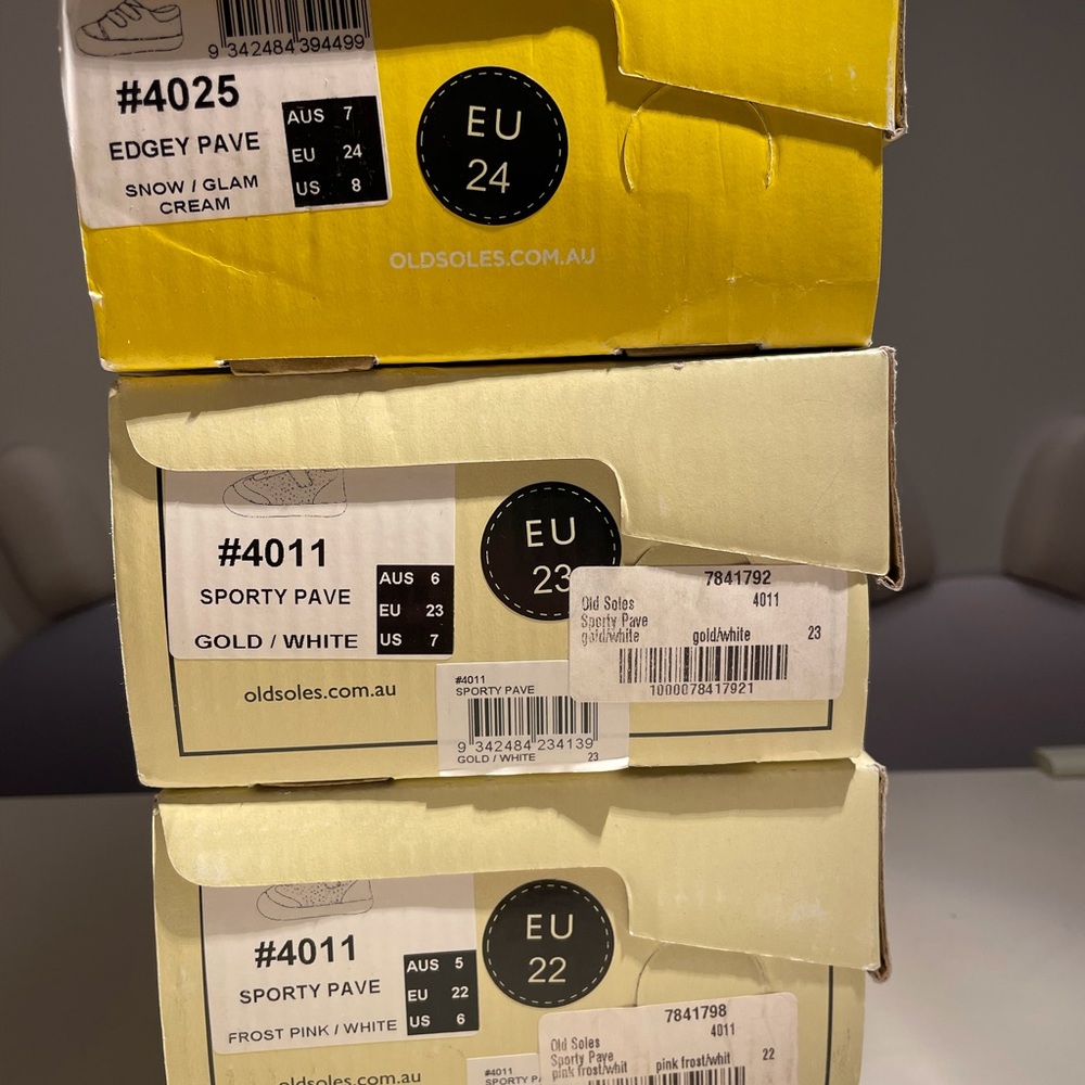3 pairs of Old soles girl shoes